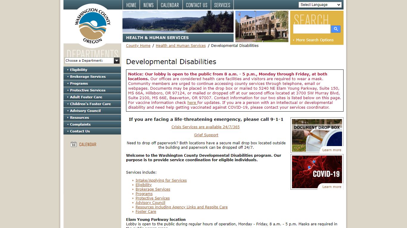 Developmental Disabilities - Washington County, Oregon